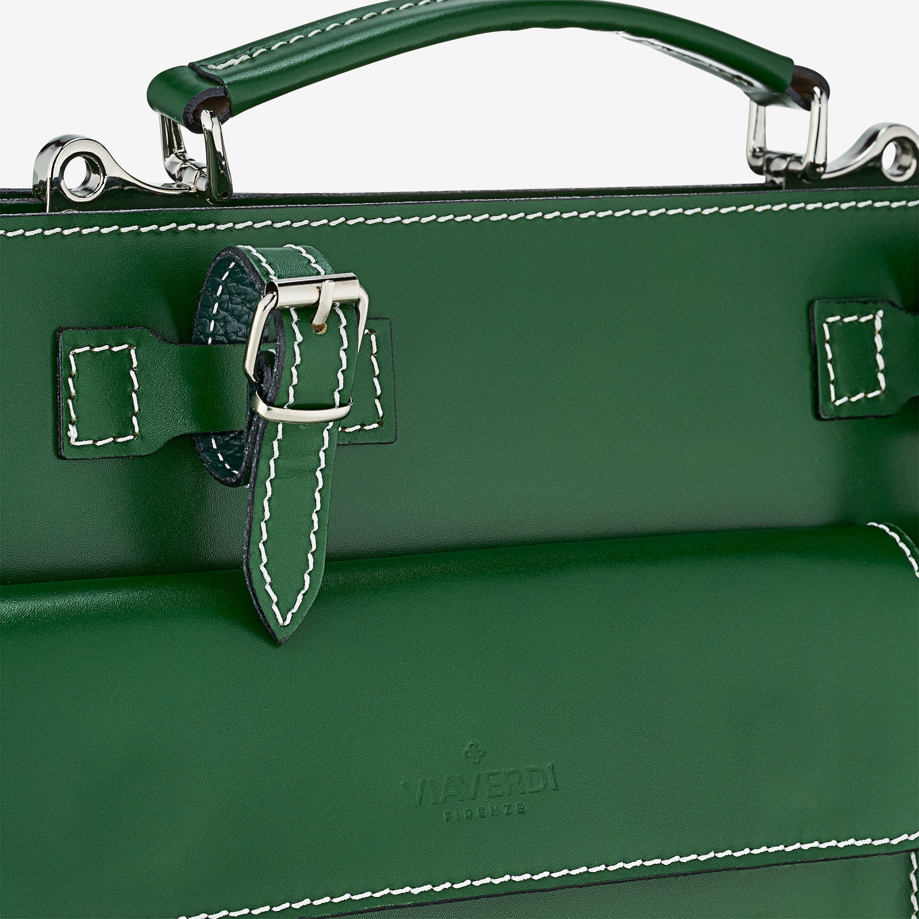 Borsa da Lavoro in Pelle Verde VIAVERDI Made in Italy - Porta Ombrelli e Pc 15.6