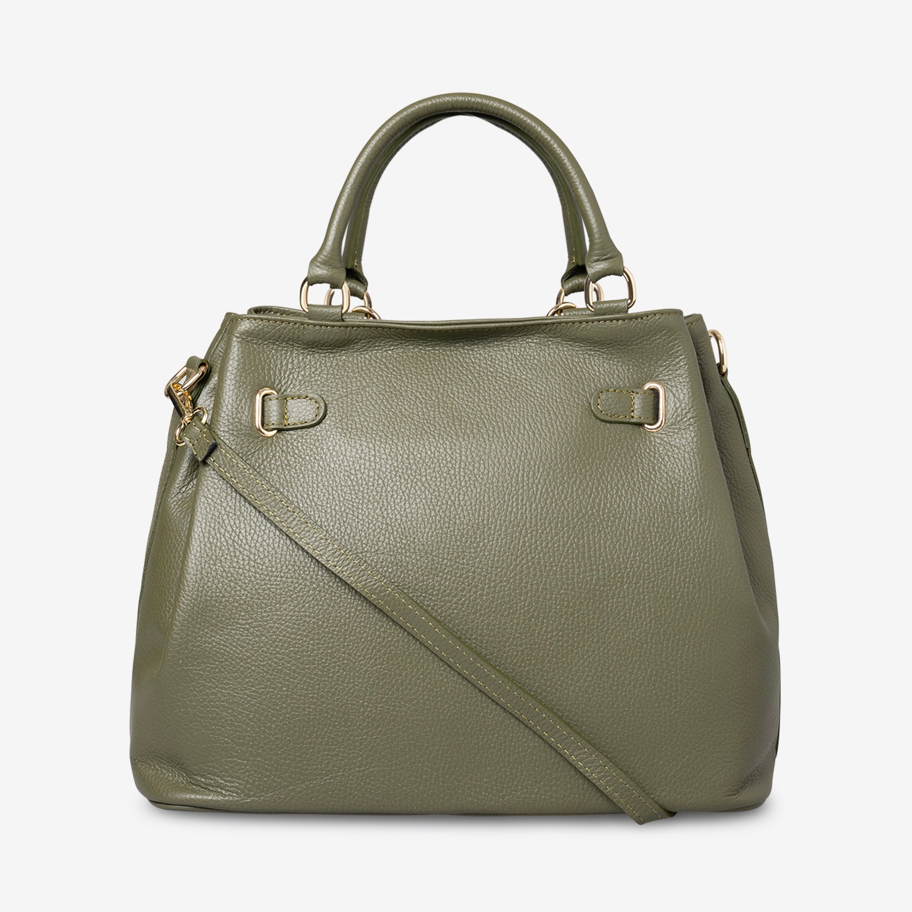 Borsa a Mano con Tracolla VIAVERDI in Pelle Verde Made in Italy linea Artimino