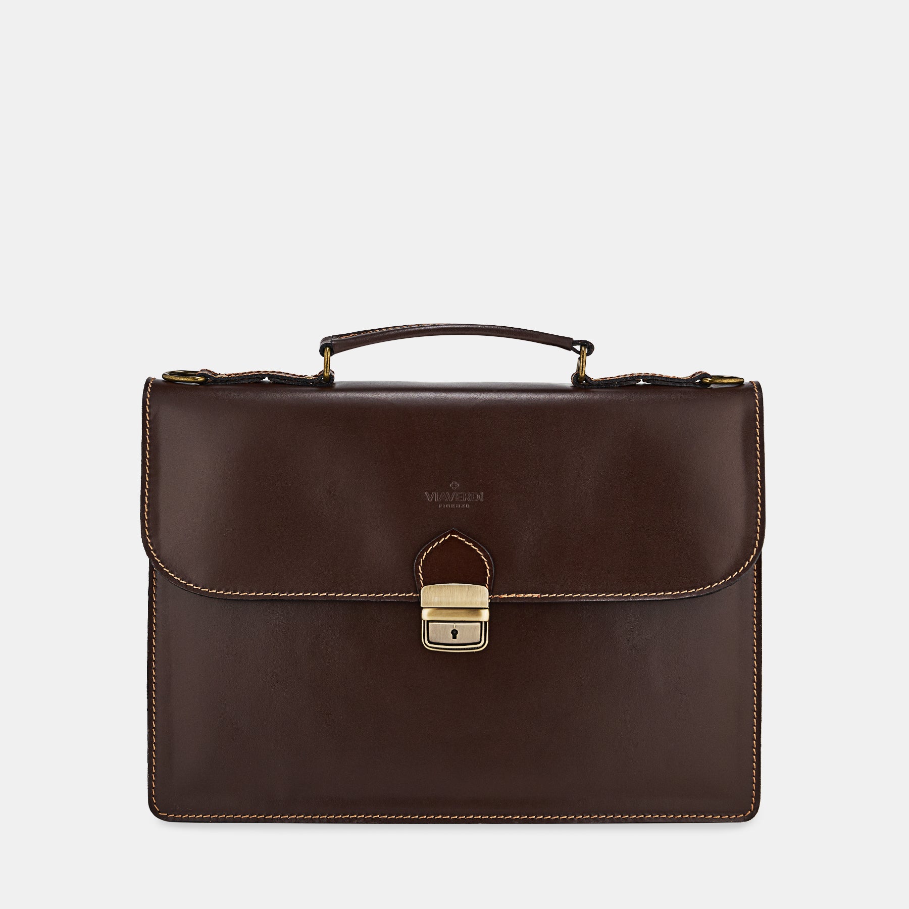 Cartella da Lavoro in Pelle Tesa di Moro VIAVERDI Made in Italy - Pc 15.6