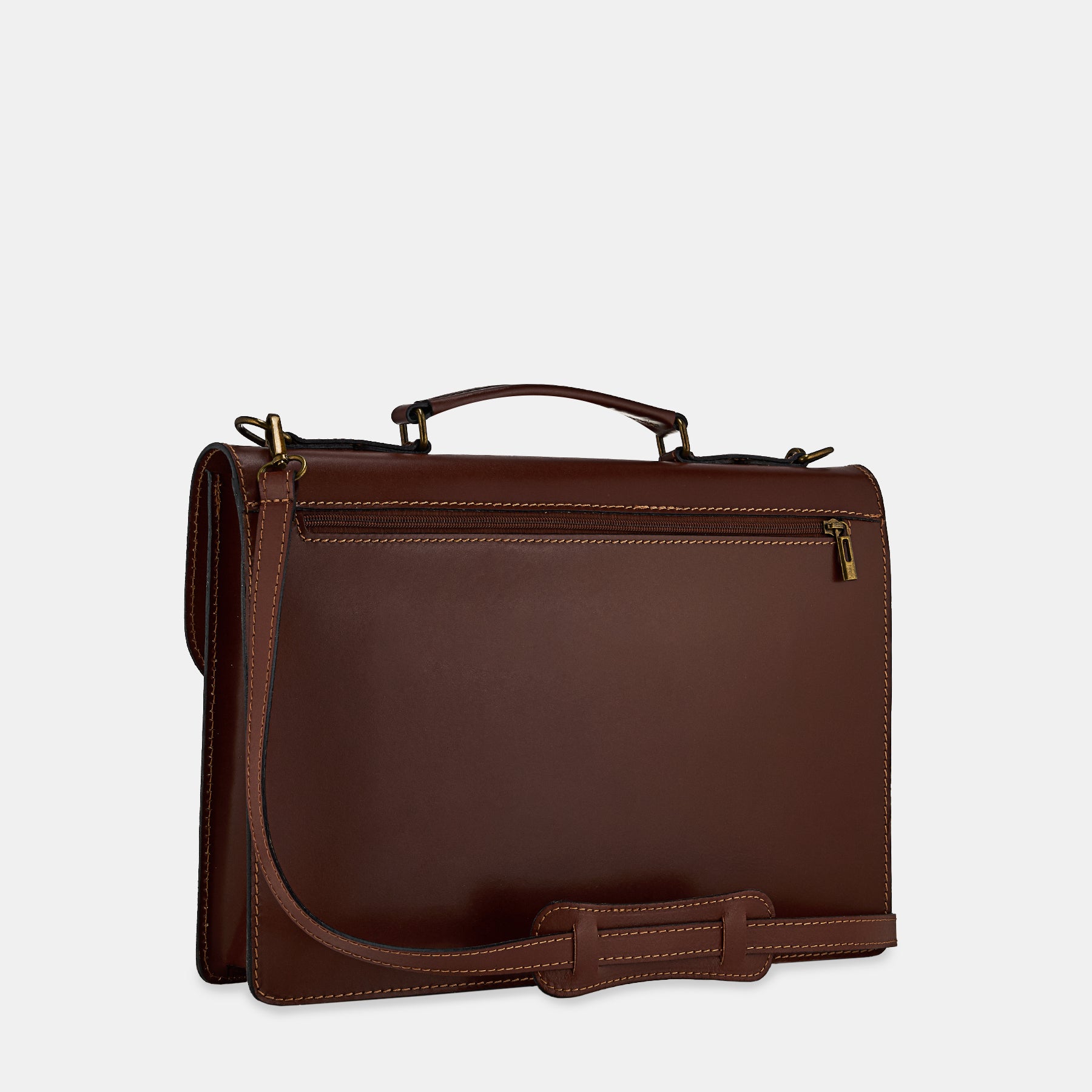 Cartella da Lavoro in Pelle Marrone VIAVERDI Made in Italy - Pc 15.6 pollici