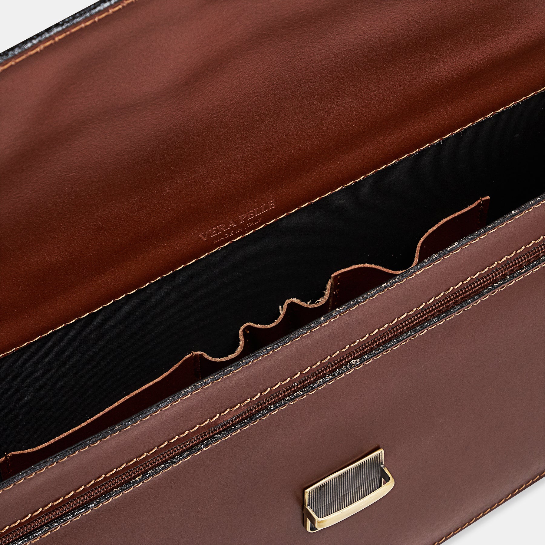 Cartella da Lavoro in Pelle Marrone VIAVERDI Made in Italy - Pc 15.6 pollici