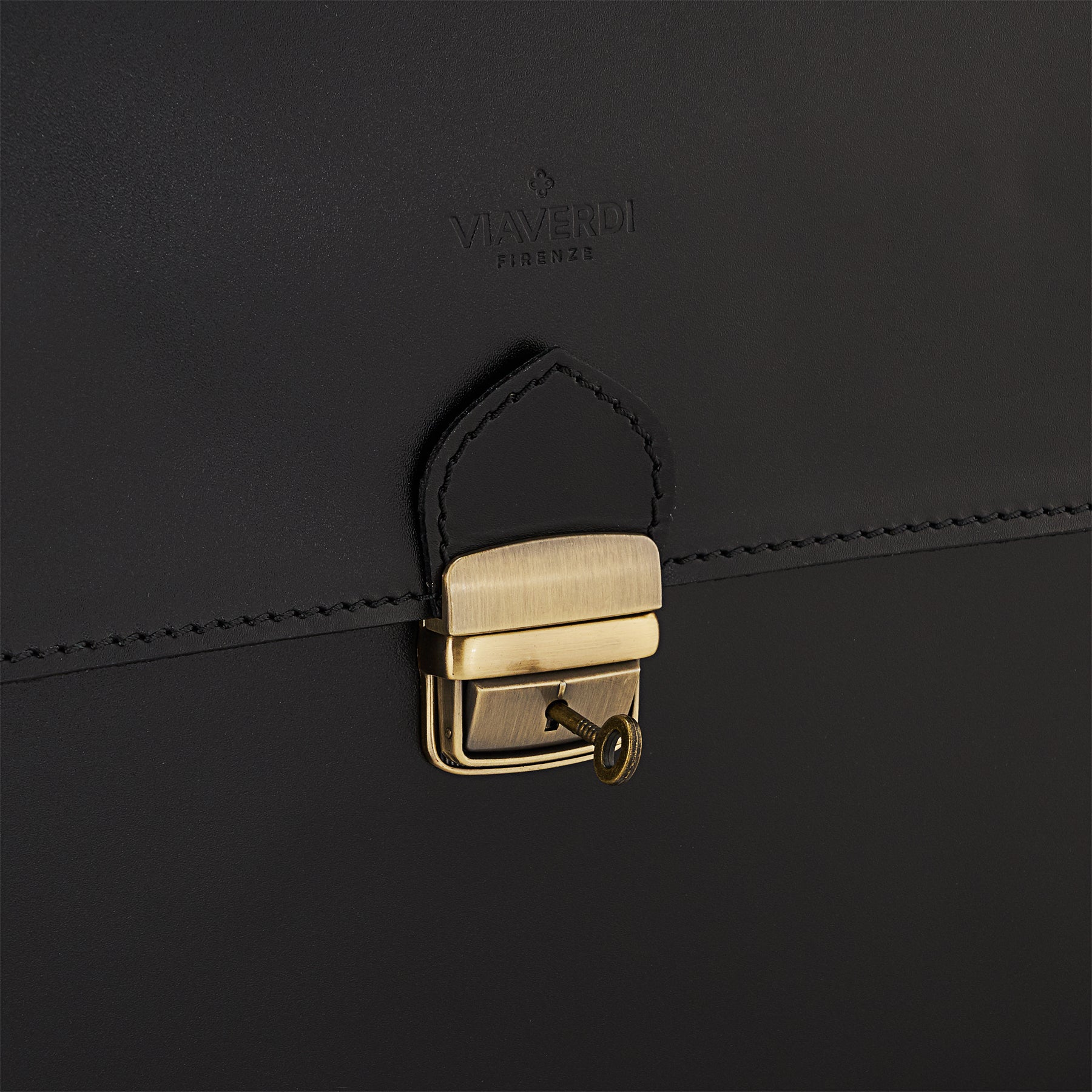 Cartella da Lavoro in Pelle Nera VIAVERDI Made in Italy - Pc 15.6