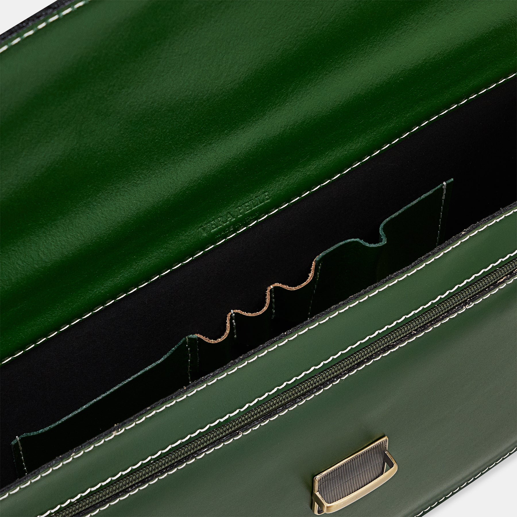 Cartella da Lavoro in Pelle Verde VIAVERDI Made in Italy - Per Pc 15.6