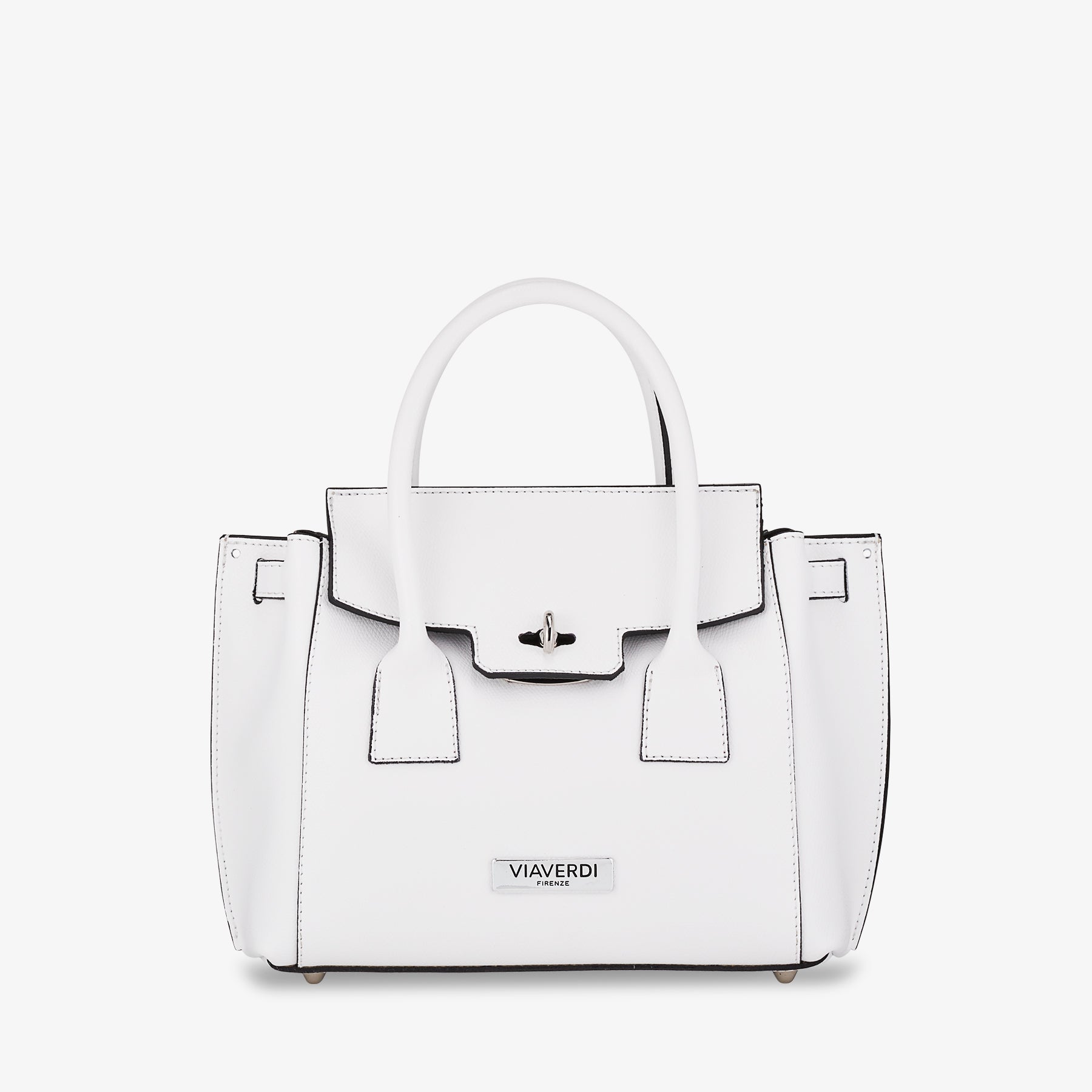 Borsa Donna a Mano in Pelle Bianca VIAVERDI Made in Italy