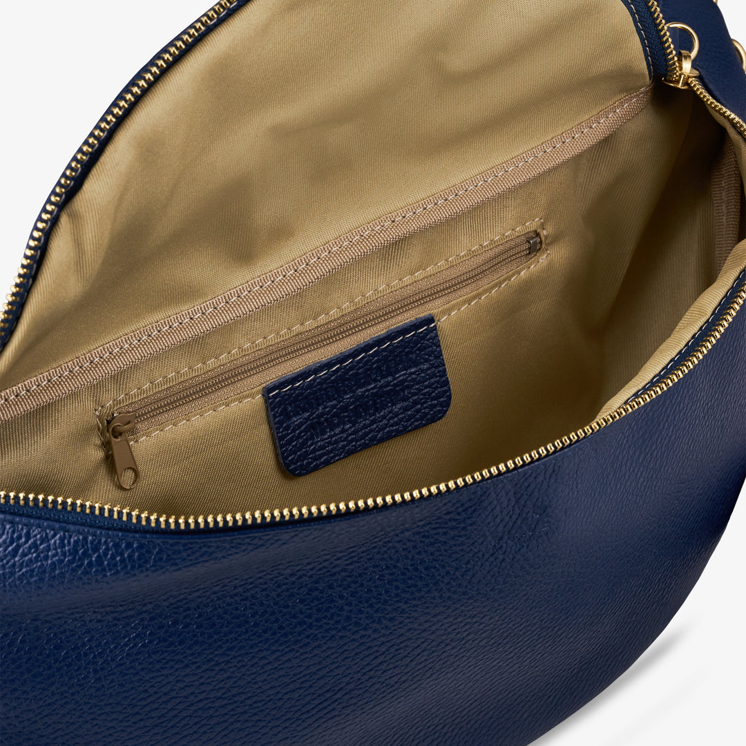 Damen-Gürteltasche aus fuchsiafarbenem Leder mit Schultergurt VIAVERDI, hergestellt in Italien
