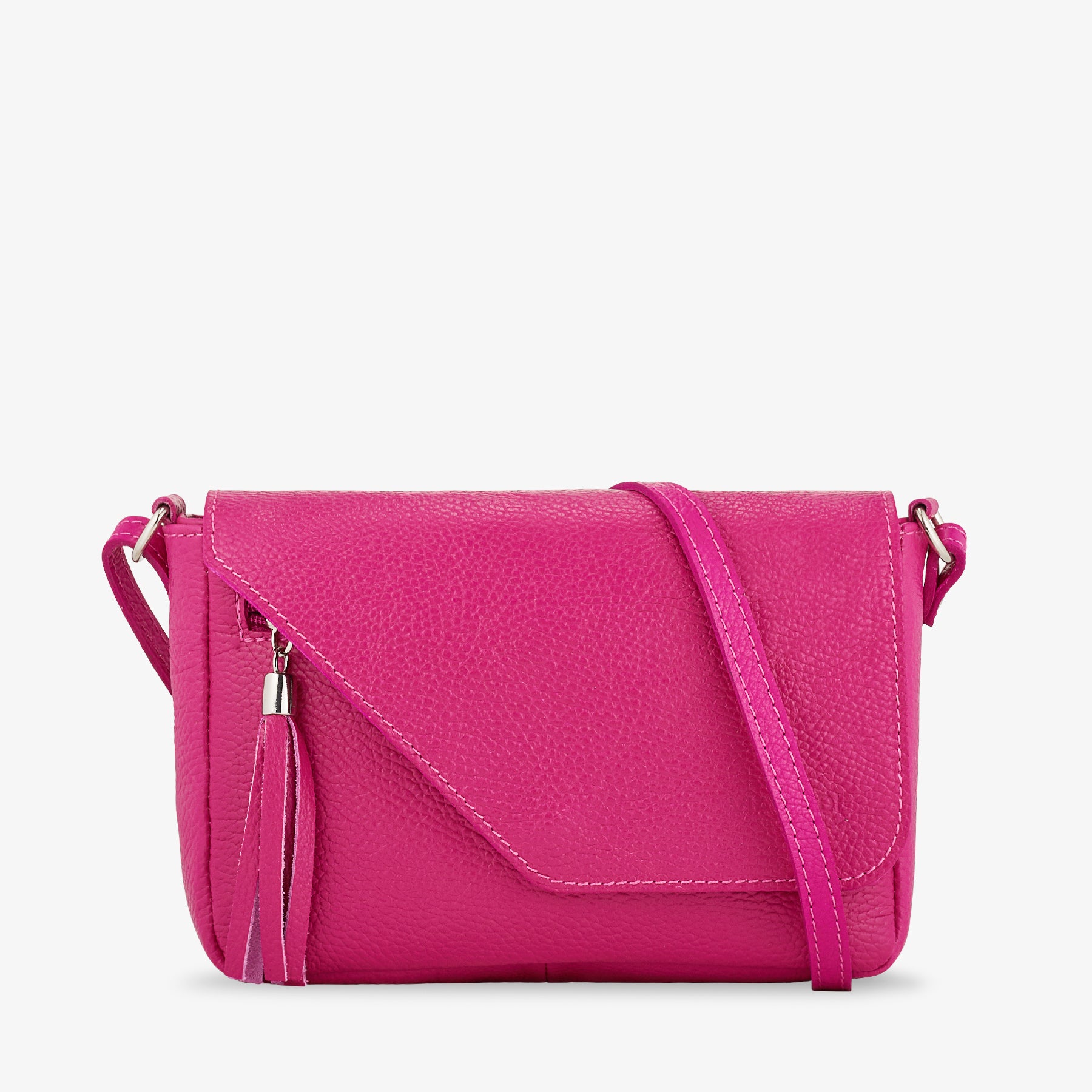 Borsa Piccola a Tracolla in Pelle Fucsia VIAVERDI Made in Italy