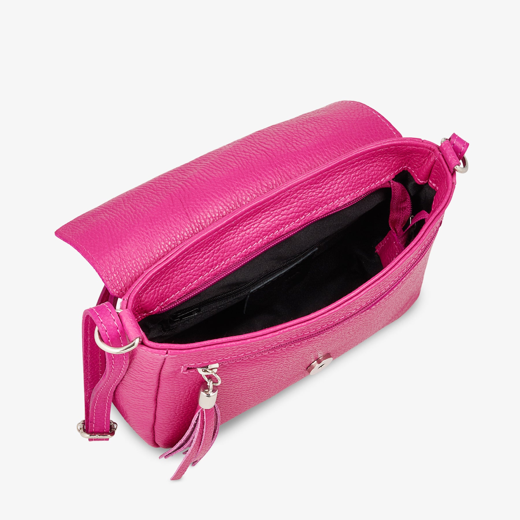 Borsa Piccola a Tracolla in Pelle Fucsia VIAVERDI Made in Italy