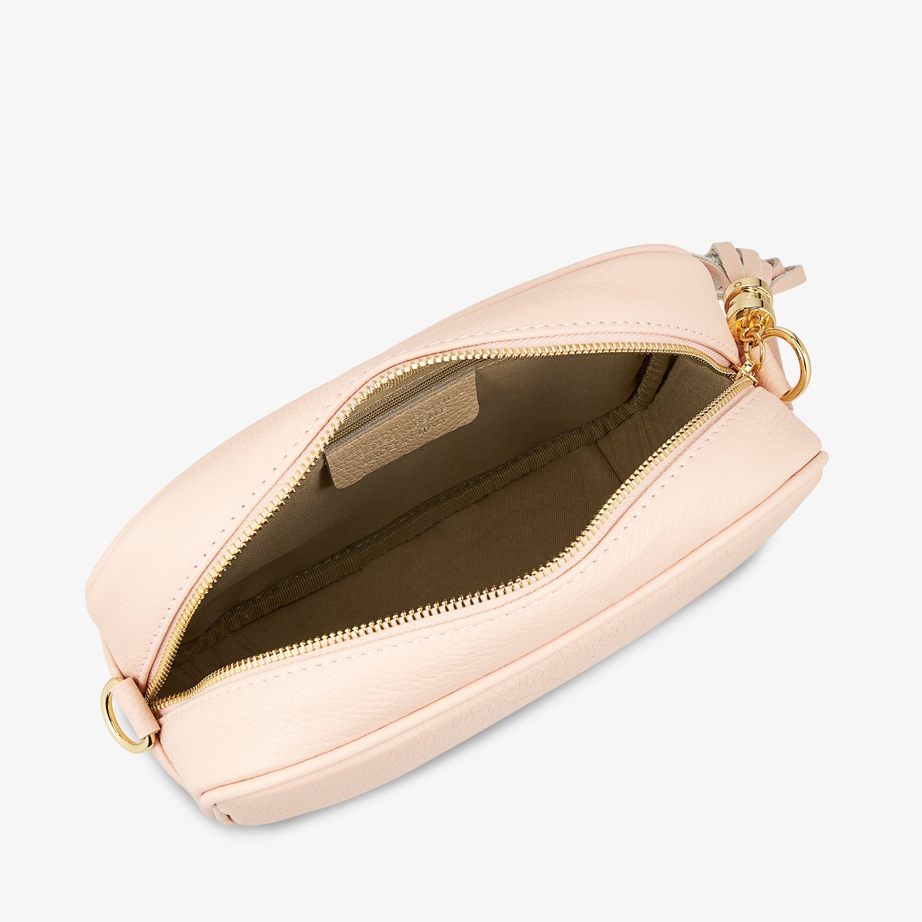 Borsa Camera Bag Media in Pelle Pesca con Tracolla VIAVERDI Made in Italy