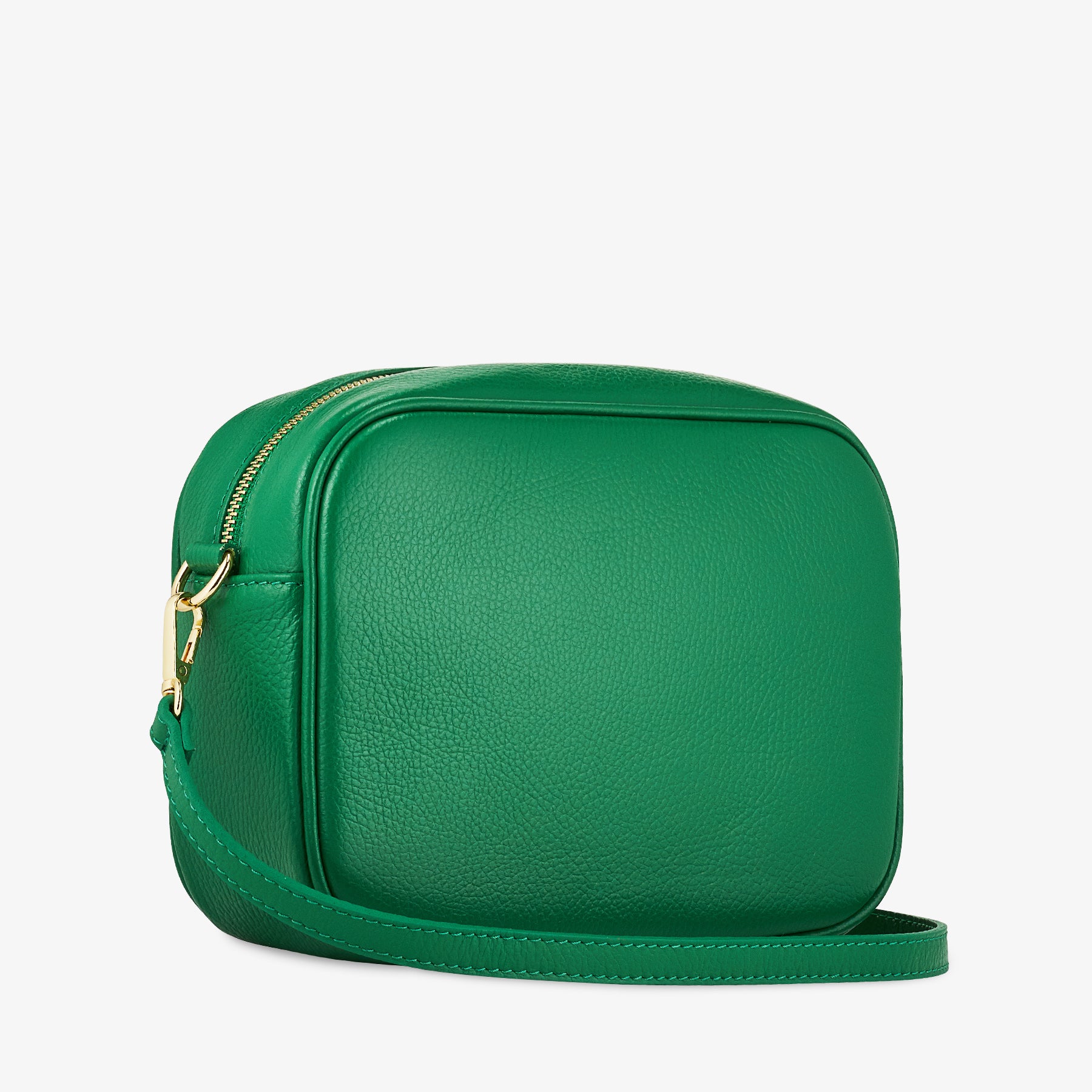 Borsa Camera Bag Media in Pelle Verde con Tracolla VIAVERDI Made in Italy