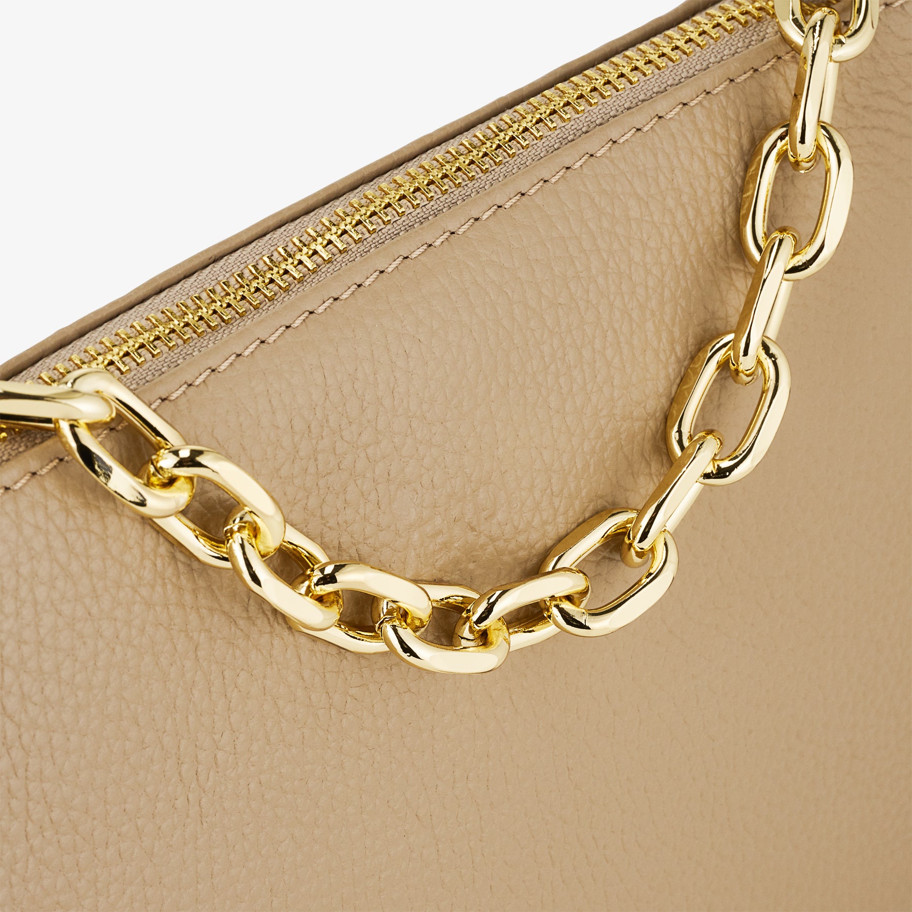 Borsa a Spalla in Pelle Beige con Tracolla VIAVERDI Made in Italy