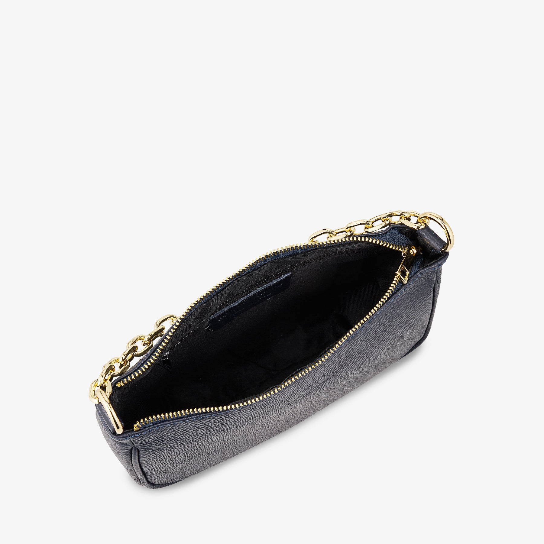 Borsa a Spalla in Pelle Blu con Tracolla VIAVERDI Made in Italy