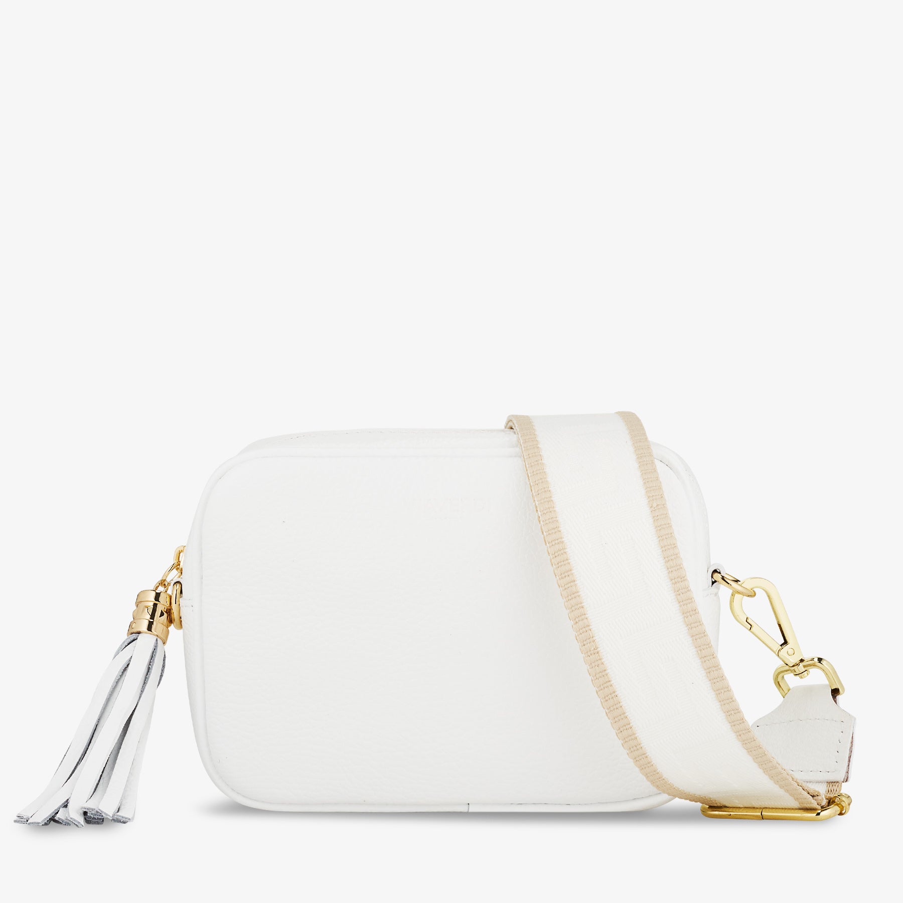 Borsa Camera Bag Piccola in Pelle Bianca con Tracolla VIAVERDI Made in Italy