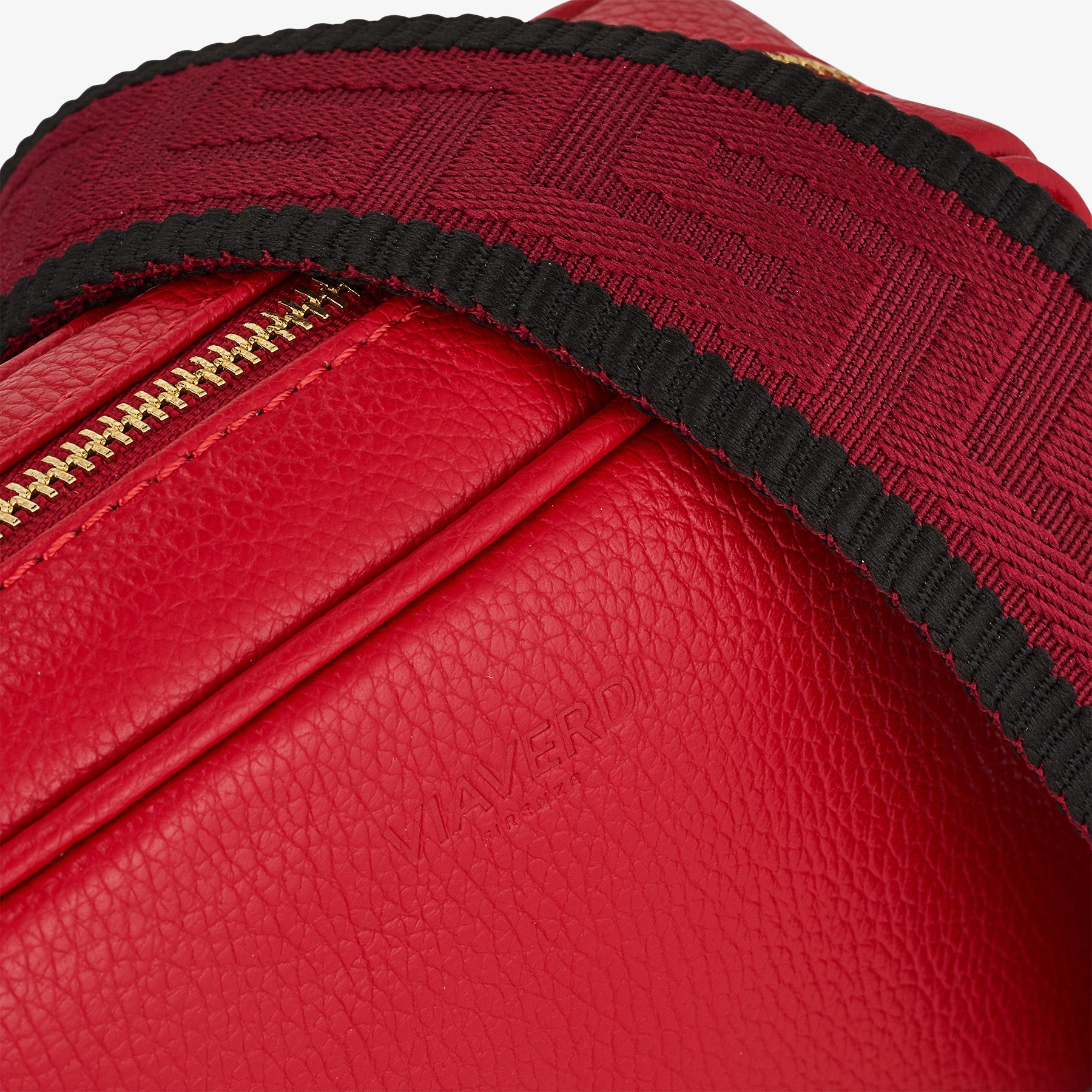 Borsa Camera Bag Piccola in Pelle Rossa con Tracolla VIAVERDI Made in Italy