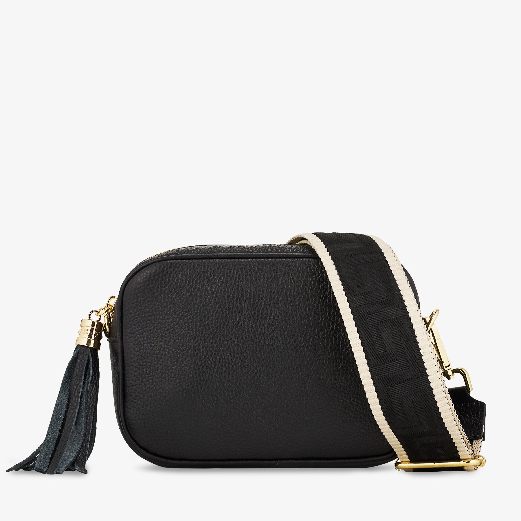 Borsa Camera Bag Piccola in Pelle Nera con Tracolla VIAVERDI Made in Italy