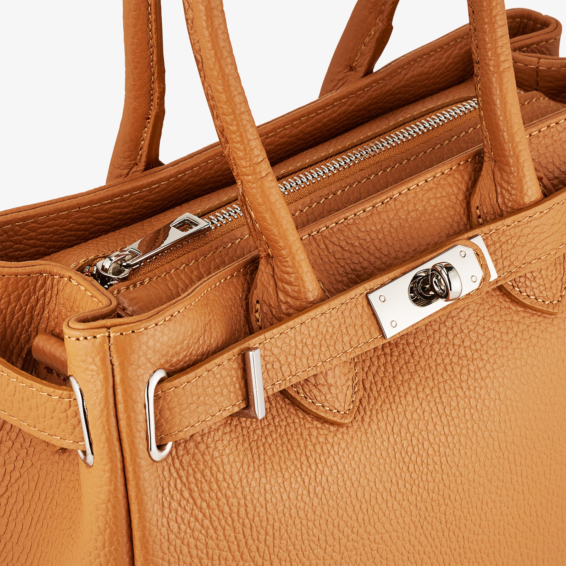 Borsa Donna a Mano con Tracolla VIAVERDI in Pelle Marrone Made in Italy