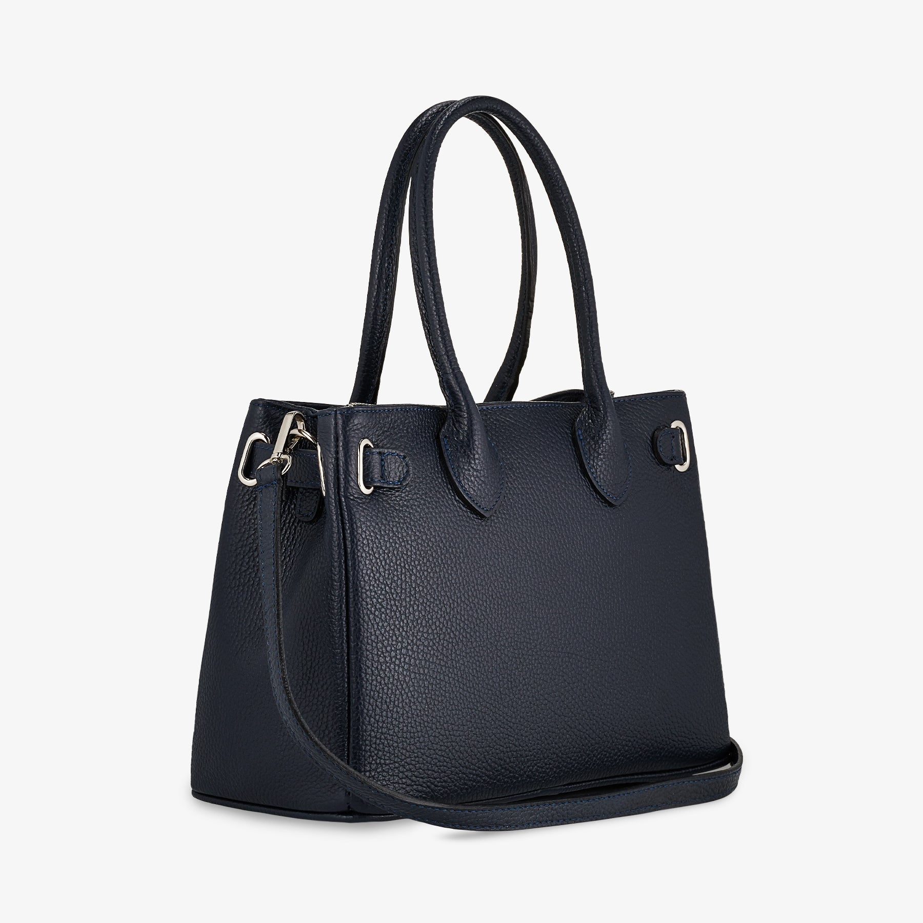 Borsa Donna a Mano con Tracolla VIAVERDI in Pelle Blu Made in Italy