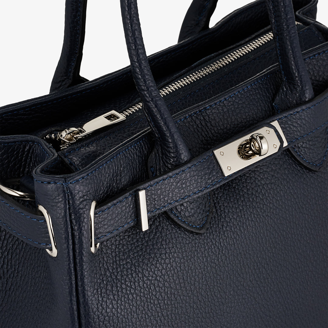 Women's Handbag with Shoulder Strap VIAVERDI in Blue Leather Made in Italy