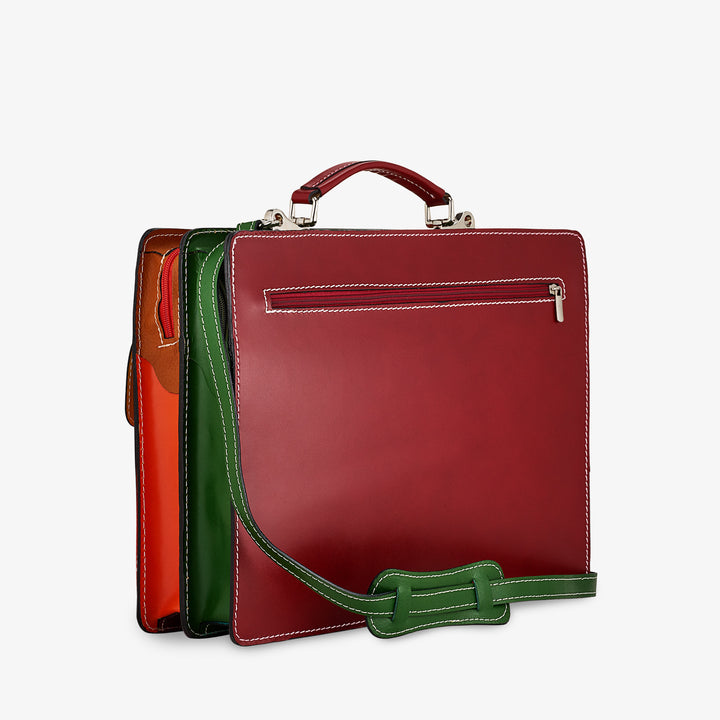 Borsa da Lavoro in Pelle Multicolor VIAVERDI Made in Italy - Porta Ombrelli e Pc 15.6
