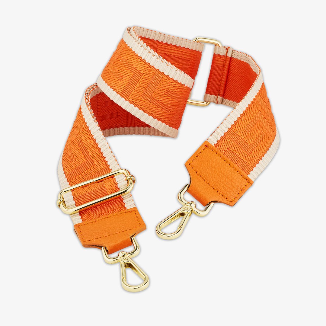 VIAVERDI Shoulder Bag in Orange Fabric and Leather Made in Italy