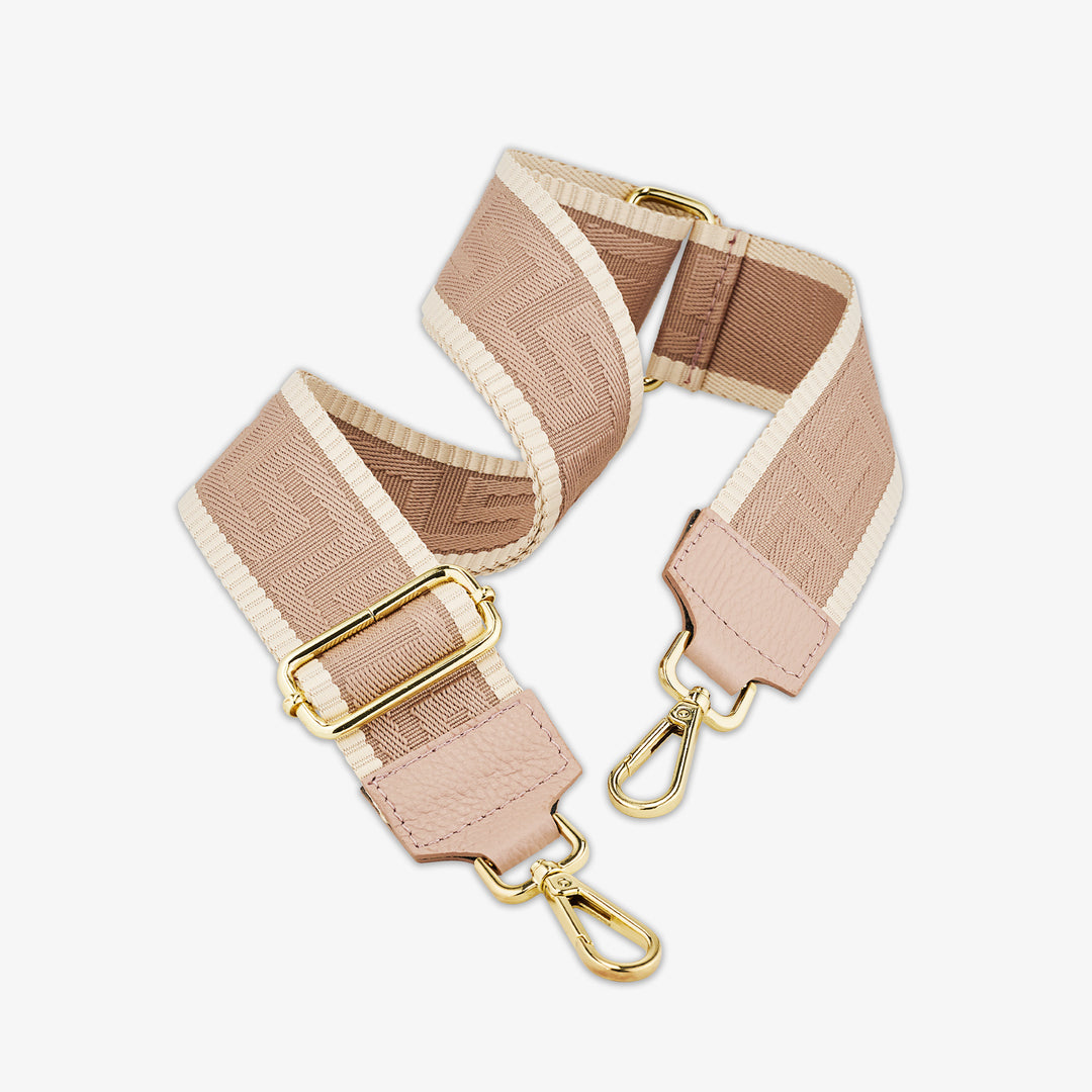 VIAVERDI Shoulder Bag in Fabric and Peach Leather Made in Italy