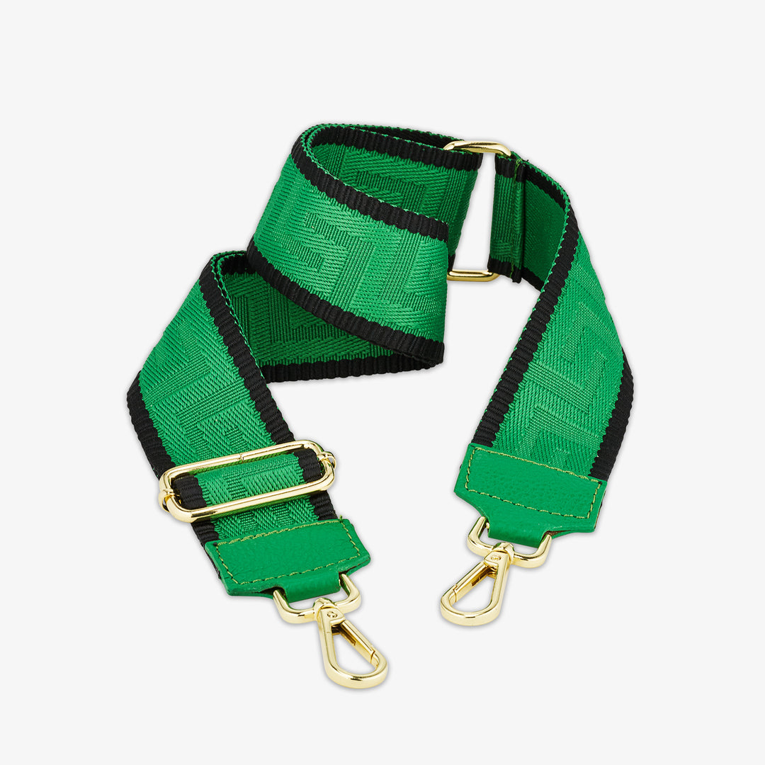 VIAVERDI Shoulder Bag in Green Fabric and Leather Made in Italy
