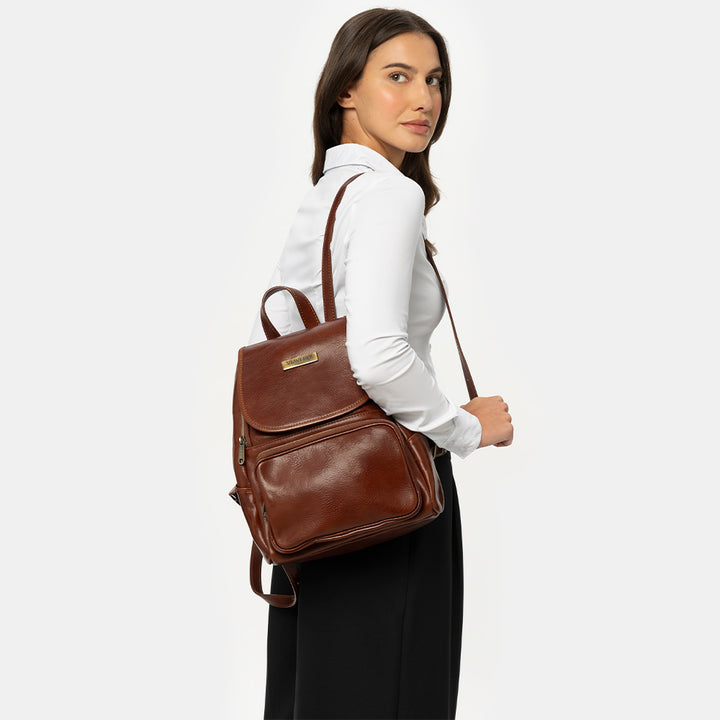 Mochila de Piel Negra VIAVERDI Made in Italy