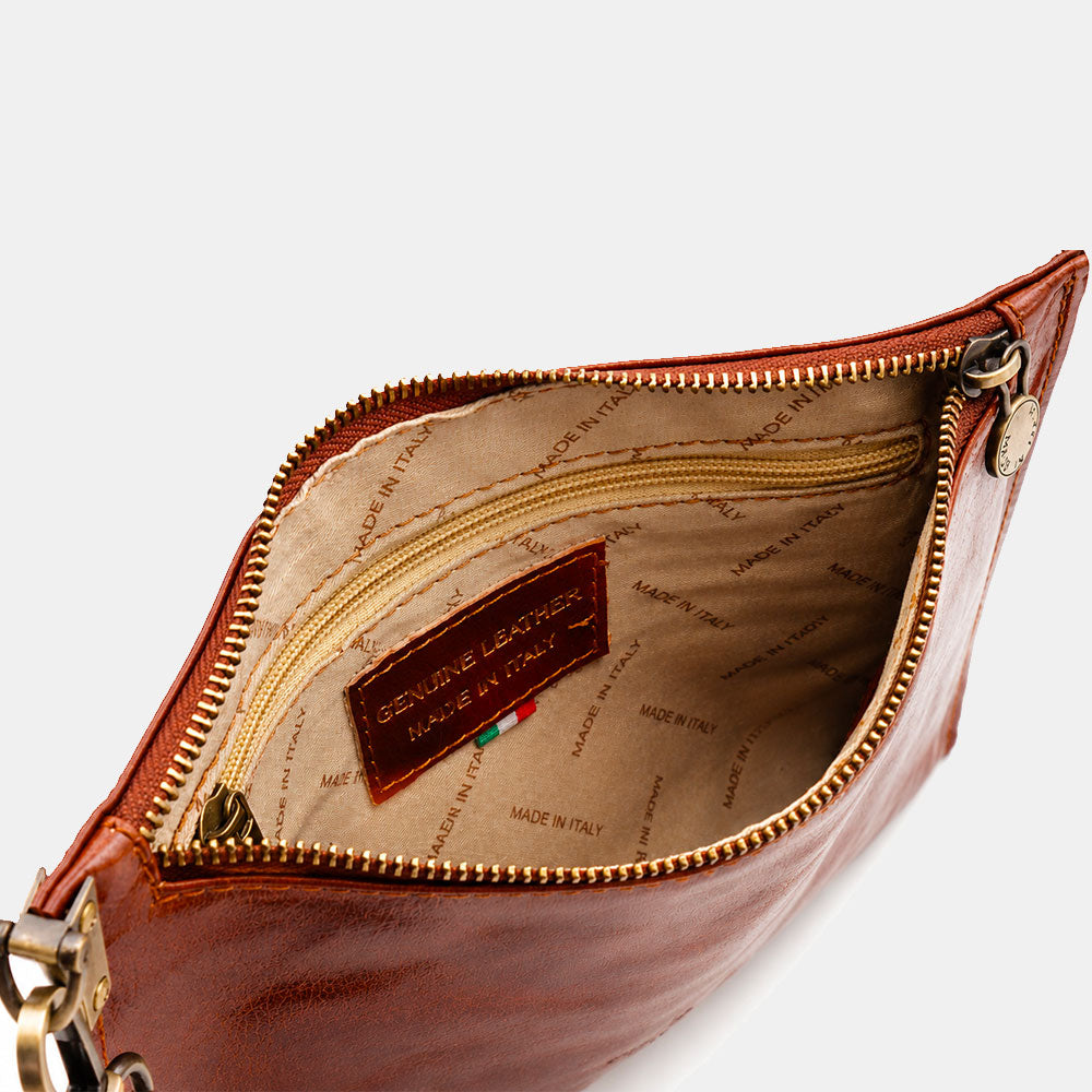 ViaVerdi Men's Clutch in Brown Leather Made in Italy – Line Firenze