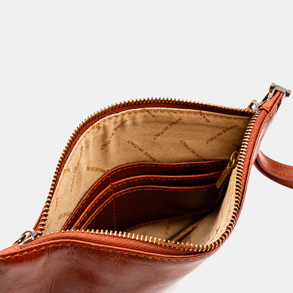 ViaVerdi Men's Clutch in Brown Leather Made in Italy – Line Firenze