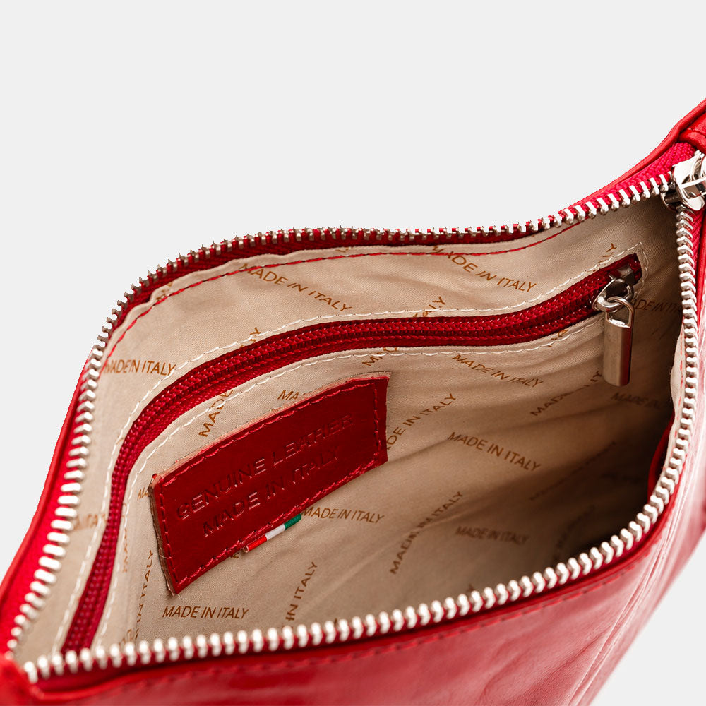 Pochette Uomo VIAVERDI Made in Italy in Pelle Rossa Linea Firenze