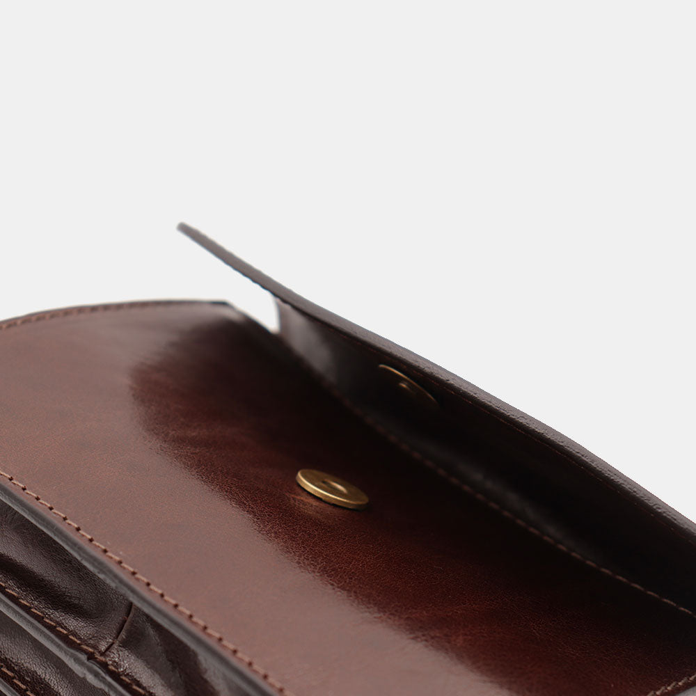 Kleine Umhängetasche VIAVERDI aus braunem Leder Made in Italy Linie Firenze