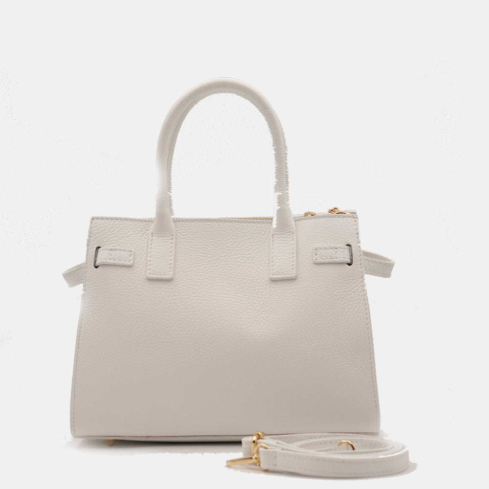 VIAVERDI Women's Handbag in White Leather Made in Italy, Artimino Line