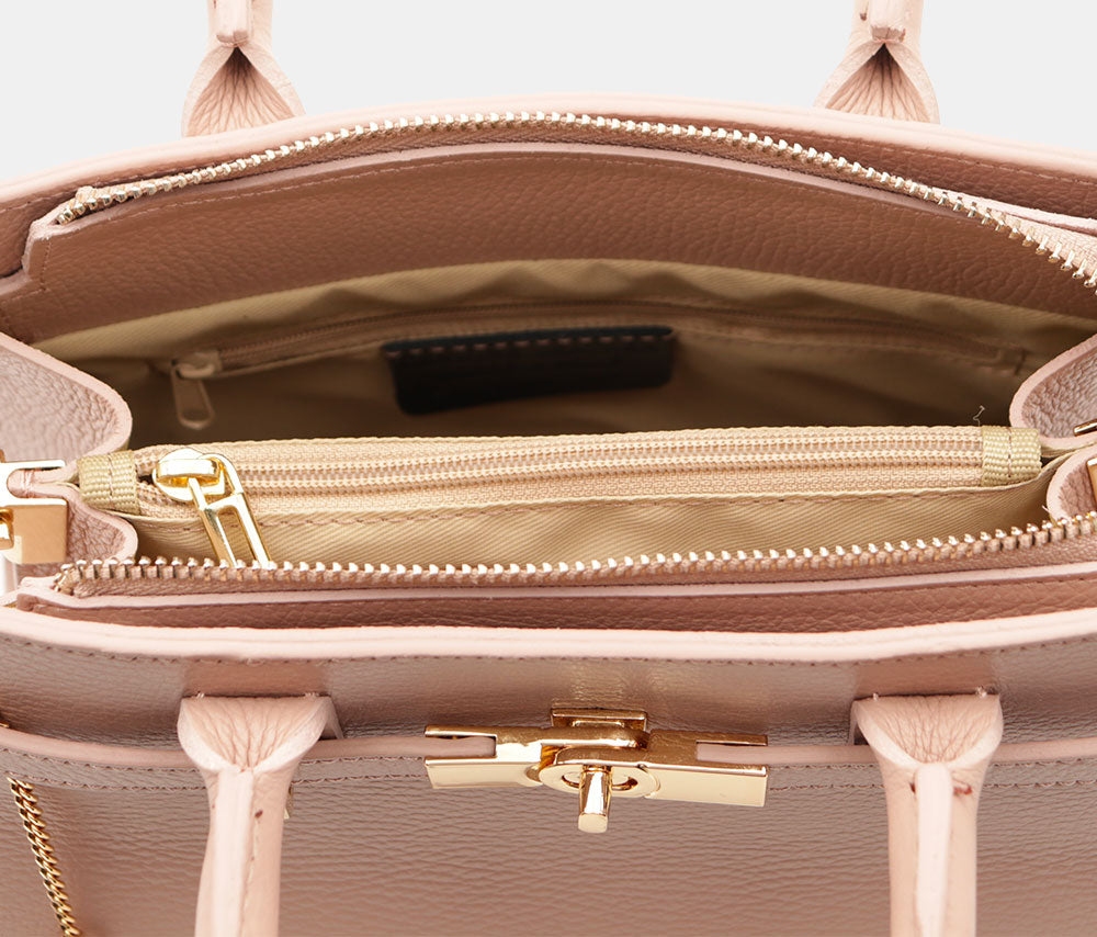 VIAVERDI Women's Handbag in Powder Leather Made in Italy, Artimino line