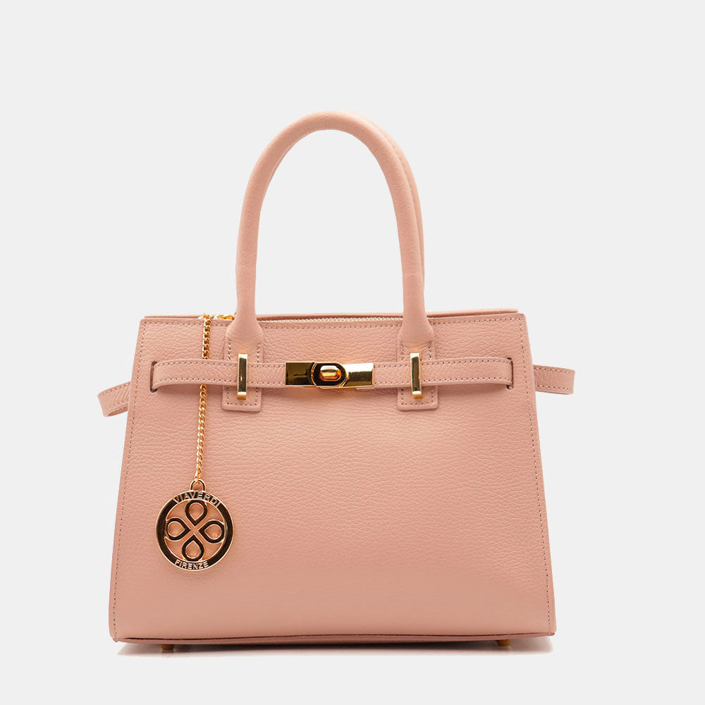 Borsa Donna a Mano VIAVERDI in Pelle Cipria Made in Italy linea Artimino