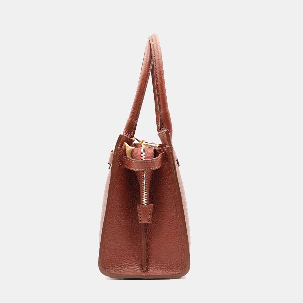 VIAVERDI Women's Handbag in Brown Leather Made in Italy, Artimino Line