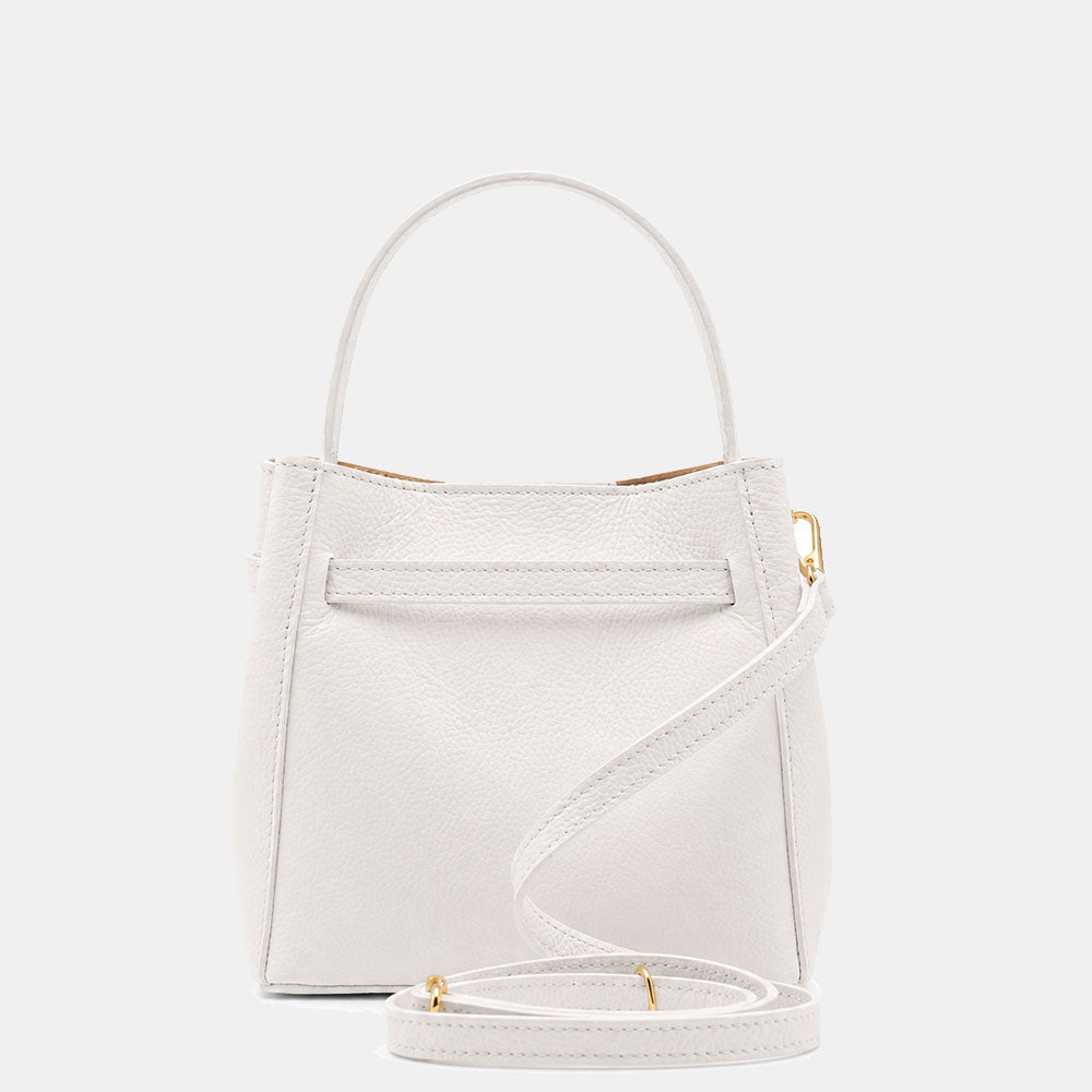 Borsa Donna a Mano Piccola VIAVERDI in Pelle Bianca Made in Italy linea Artimino