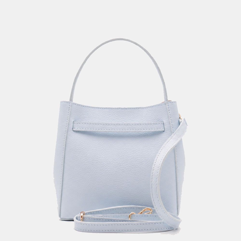 Borsa Donna a Mano Piccola VIAVERDI in Pelle Celeste Made in Italy linea Artimino