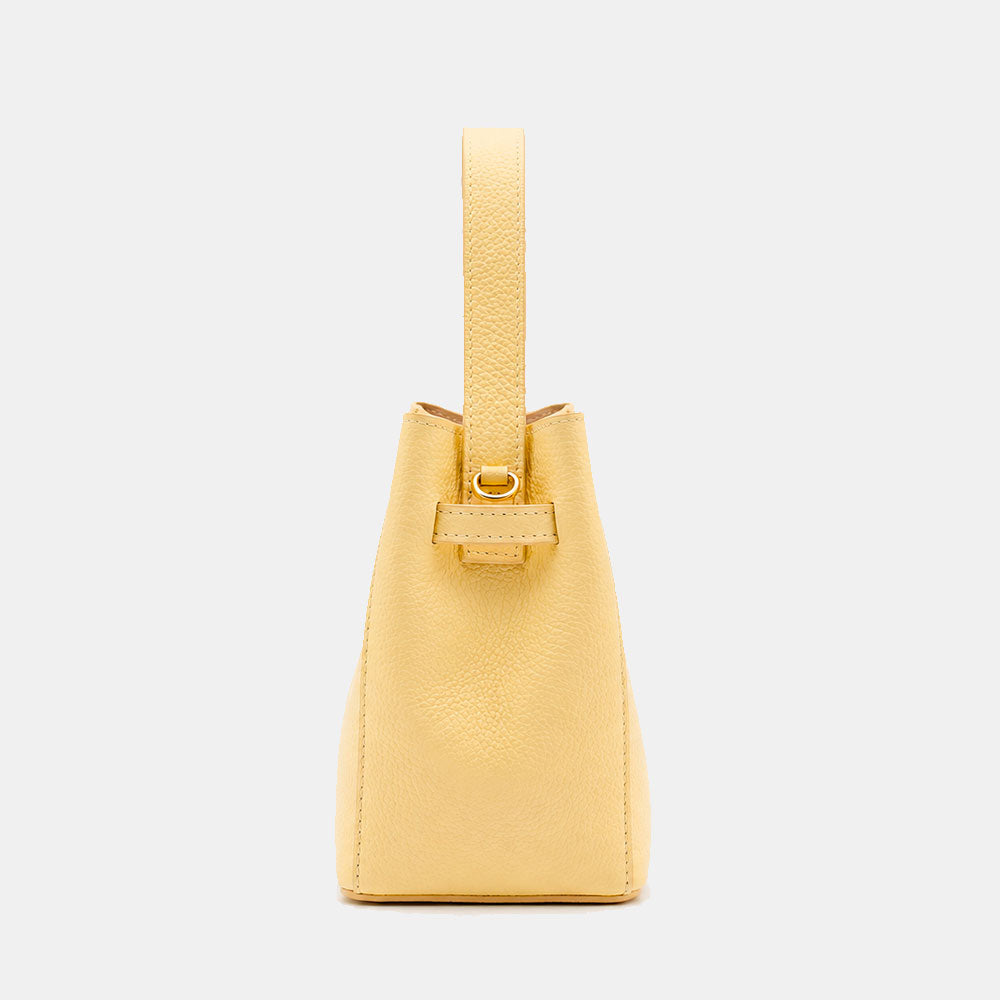Borsa Donna a Mano Piccola VIAVERDI in Pelle Gialla Made in Italy linea Artimino