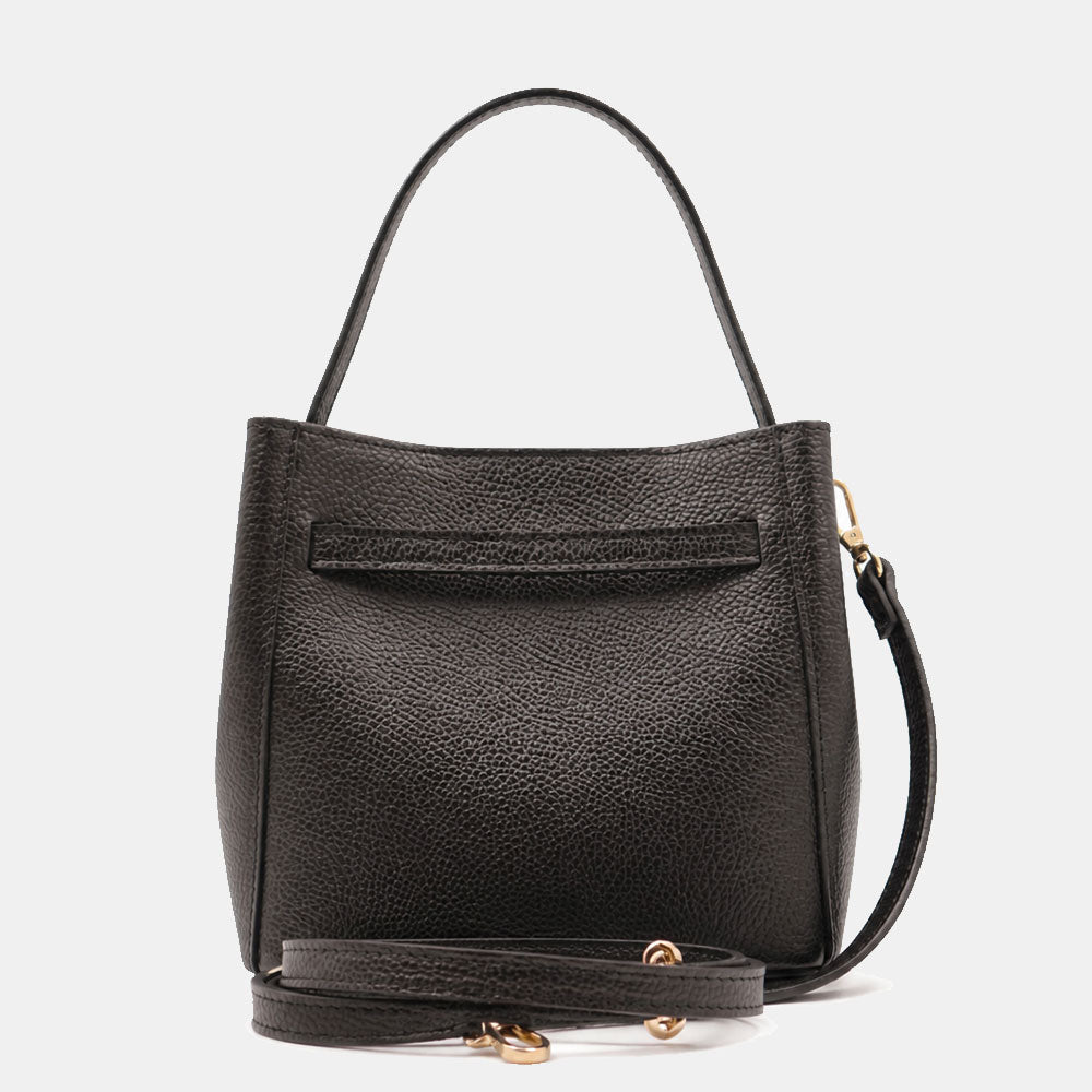 Borsa Donna a Mano Piccola VIAVERDI in Pelle Nera Made in Italy linea Artimino