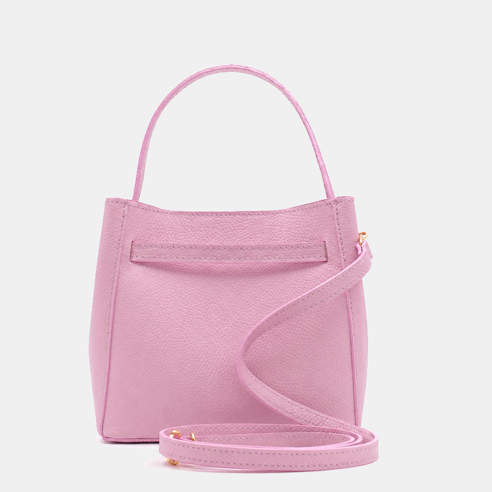 Borsa Donna a Mano Piccola VIAVERDI in Pelle Rosa Made in Italy linea Artimino