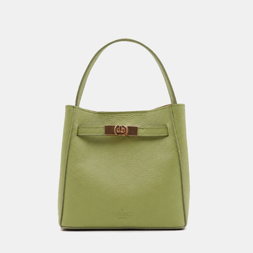 Borsa Donna a Mano Piccola VIAVERDI in Pelle Verde Made in Italy linea Artimino