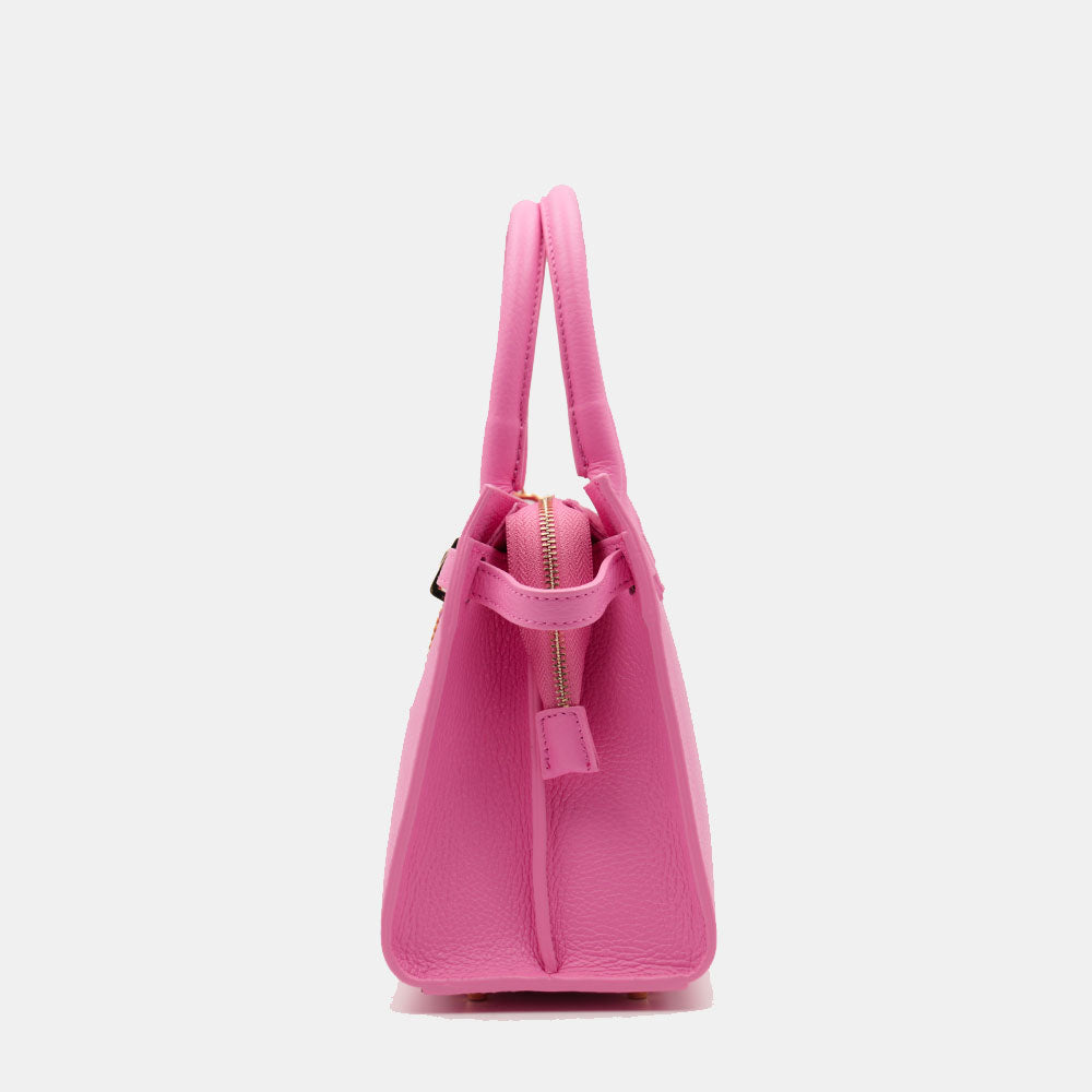VIAVERDI Women's Handbag in Pink Leather Made in Italy, Artimino Line