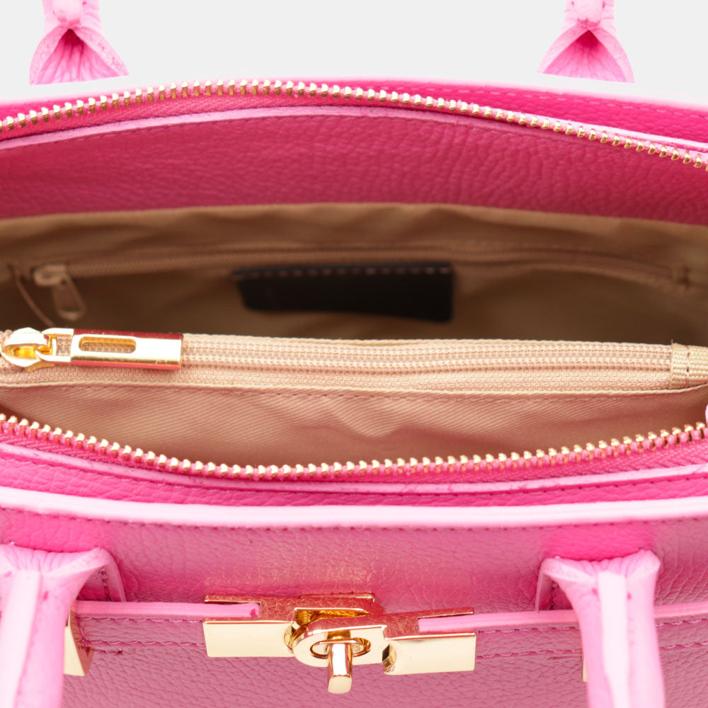VIAVERDI Women's Handbag in Pink Leather Made in Italy, Artimino Line