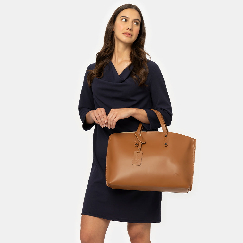 Borsa a Mano in Pelle Marrone VIAVERDI Made in Italy