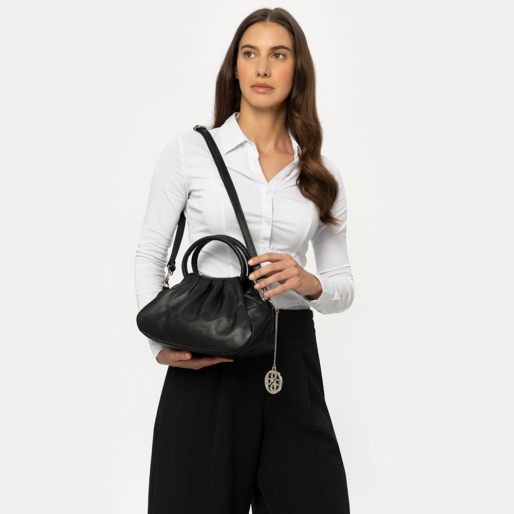 Borsa a Mano con Tracolla VIAVERDI in Pelle Rossa Made in Italy linea Barga