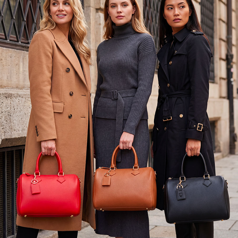 Borsa Bauletto in Pelle Nera VIAVERDI Made in Italy Linea San Gimignano