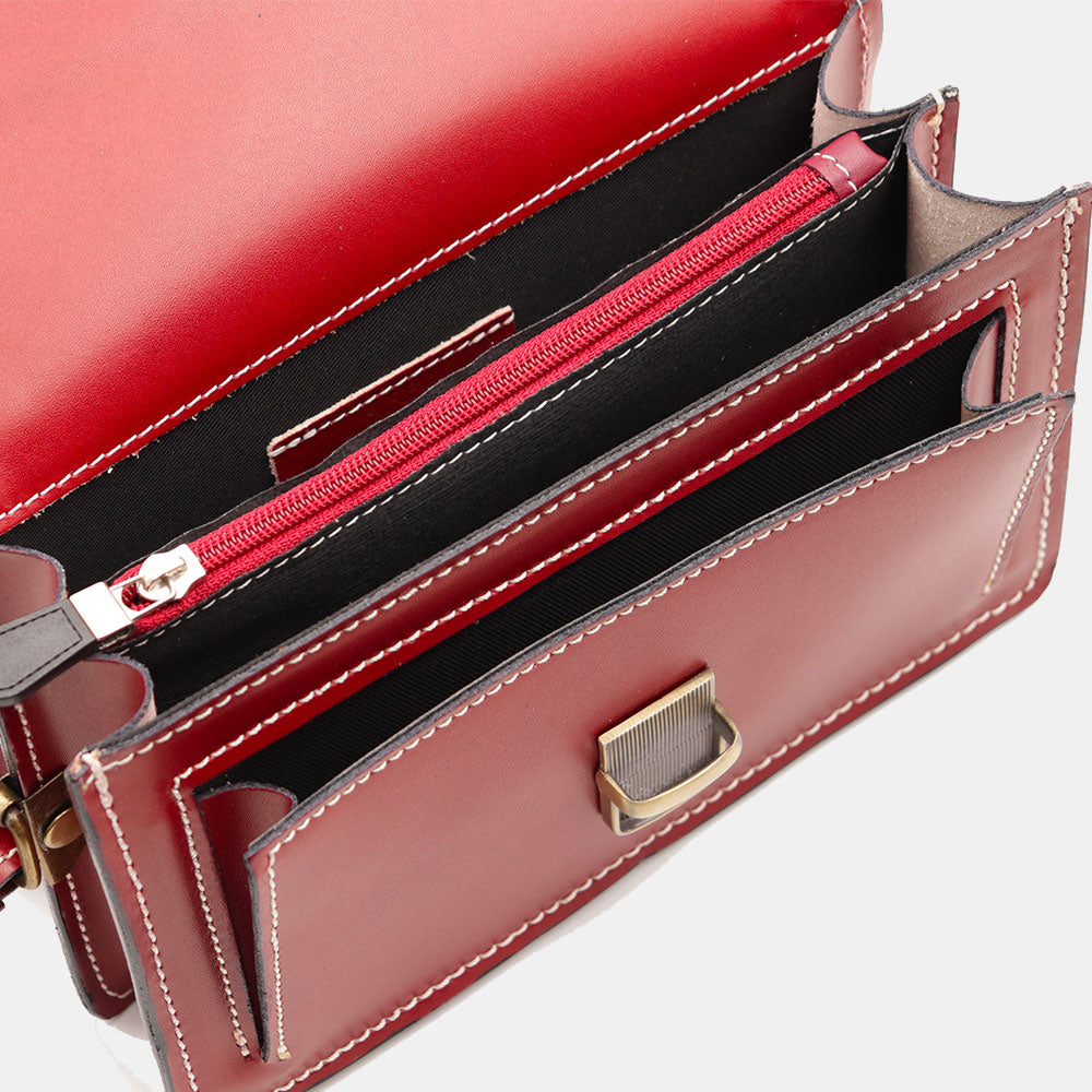 Beauty Uomo VIAVERDI Made in Italy in Pelle Rosso