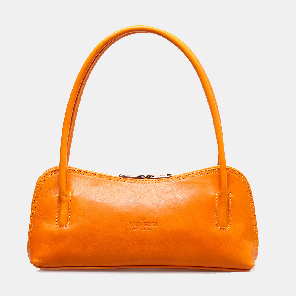 Borsa a Spalla VIAVERDI in Pelle Miele Made in Italy linea Firenze