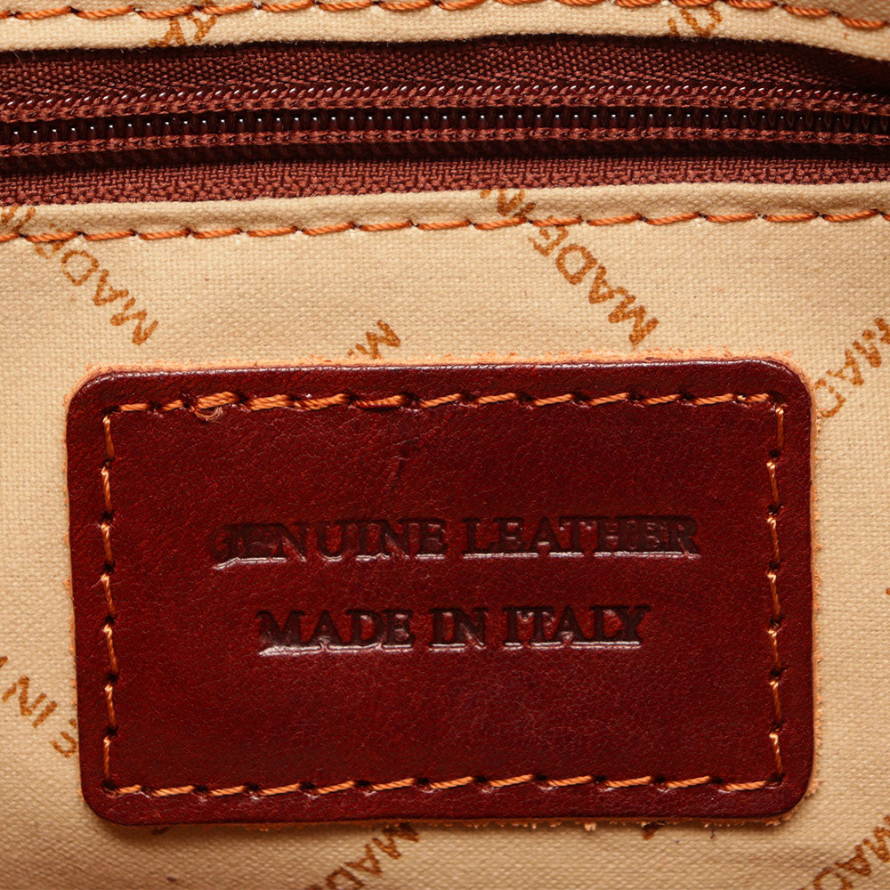 Borsa a Tracolla VIAVERDI in Pelle Marrone Made in Italy linea Firenze