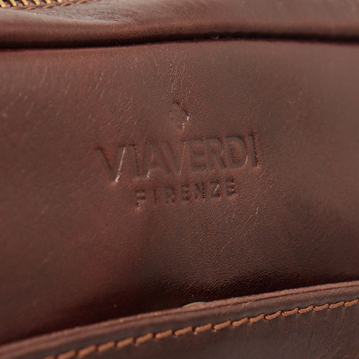 Borsello Uomo in Pelle Marrone VIAVERDI Made in Italy Linea Firenze