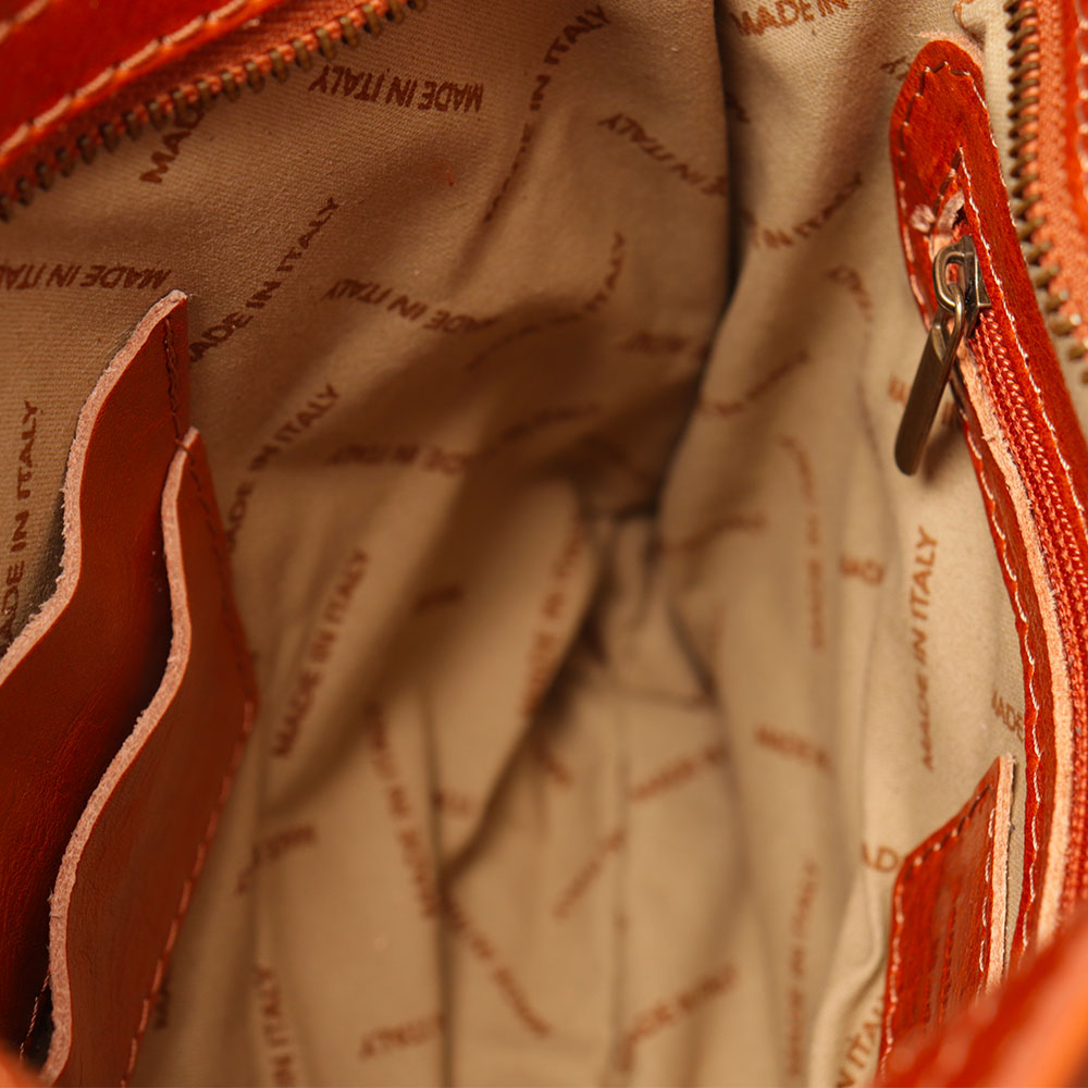 Herren Ledertasche in Hellbraun mit Klappe VIAVERDI Made in Italy Florence Line